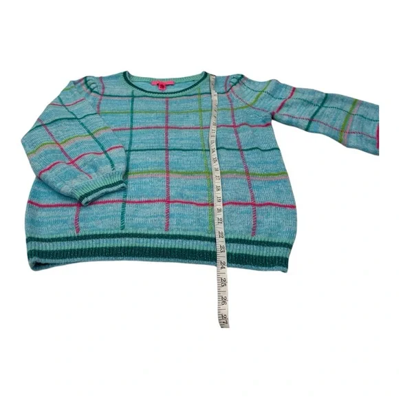 Lilly Pulitzer Large Blue and Green Crew Neck Sweater - Picture 7 of 8